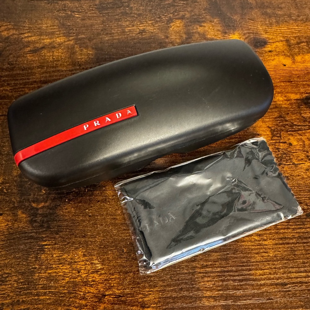 Prada Black and Red Eyeglass Case